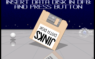 Jinks (Amiga) screenshot: Insert Disk Message