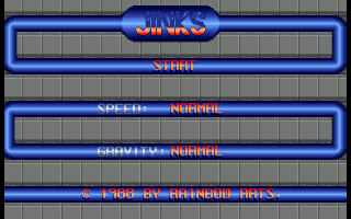Jinks (Amiga) screenshot: Main Menu