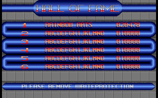 Jinks (Amiga) screenshot: Hall of Fame