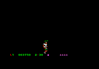 Jim Power in "Mutant Planet" (Amstrad CPC) screenshot: Level complete