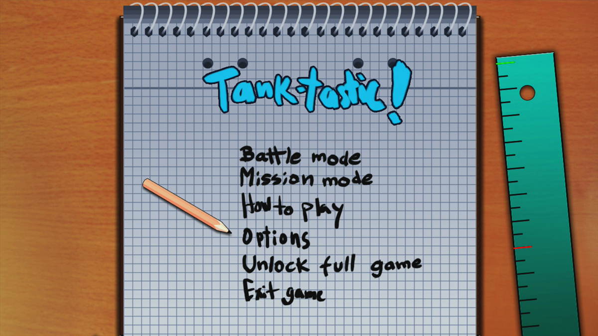 Tank-tastic! (Xbox 360) screenshot: Main menu (Trial version)