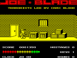 Joe Blade (ZX Spectrum) screenshot: Through that first door