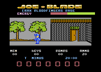 Joe Blade (Atari 8-bit) screenshot: Starting location