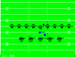 Quarterback (ZX Spectrum) screenshot: The line of scrimmage