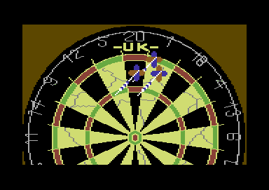 John Lowe's Ultimate Darts (Commodore 64) screenshot: On the oche