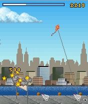Johnny Crash (J2ME) screenshot: Crashed into a billboard.