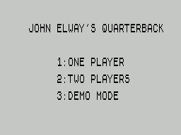 Quarterback (ZX Spectrum) screenshot: Main menu