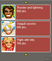 Johnny Crash (J2ME) screenshot: All stunts are stored in your scrapbook.