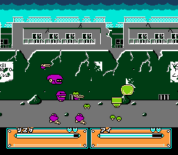 Joy Mecha Fight (NES) screenshot: The sixth fight, using the fifth captured robot.