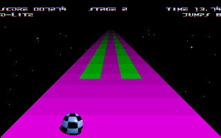 Jump 'N' Roll (Amiga) screenshot: Purple squares reverses ball's control