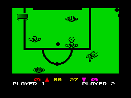 Keith Van Eron's Pro Soccer (ZX Spectrum) screenshot: Shoot.