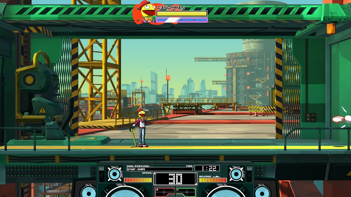 Lethal League: Blaze (Windows) screenshot: Practising some moves.