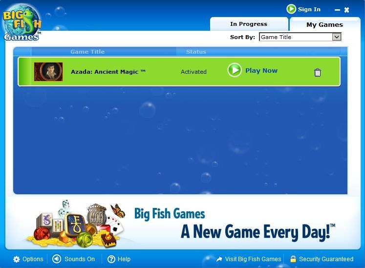Azada: Ancient Magic (Windows) screenshot: The game plays through the Big Fish Game Browser
