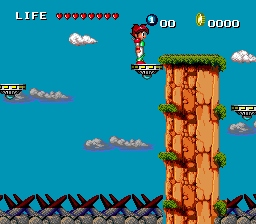 Keith Courage in Alpha Zones (TurboGrafx-16) screenshot: On a moving platform