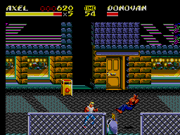 Streets of Rage 2 (SEGA Master System) screenshot: Axel kicking butt