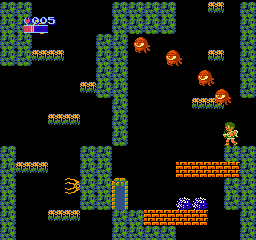 Kid Icarus (NES) screenshot: The first three levels takes place in the Underworld, deep beneath the surface of Angel-land.