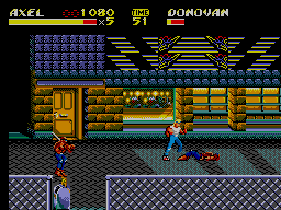 Streets of Rage 2 (SEGA Master System) screenshot: Axel knocks him down