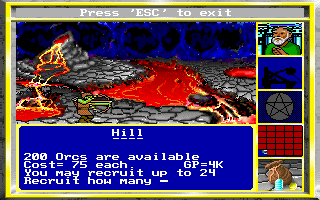 King's Bounty (DOS) screenshot: Orcs are the cheapest archers, but can do more damage to certain units