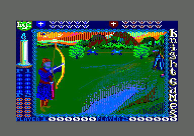 Knight Games (Amstrad CPC) screenshot: Not a dart of pleasure, that one