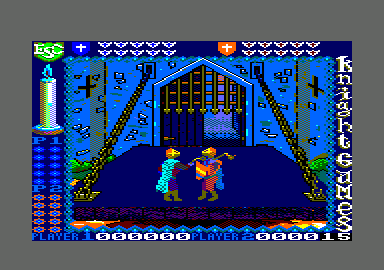 Knight Games (Amstrad CPC) screenshot: You yea, you always hogged my ball and chain