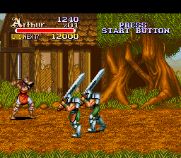 Knights of the Round (SNES) screenshot: The weight of their swords slow them down