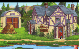 King's Quest V: Absence Makes the Heart Go Yonder! (DOS) screenshot: The inn. (CDROM version) (VGA)