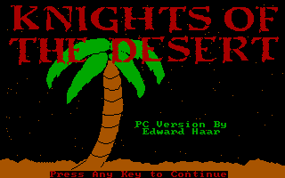 Knights of the Desert (DOS) screenshot: Title screen