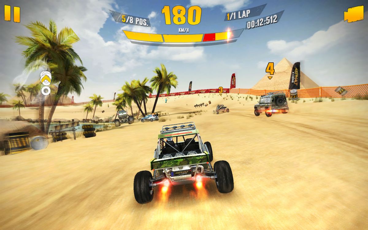 Asphalt: Xtreme (Windows Apps) screenshot: Go the long way or cut off through the water, but with a loss of speed.