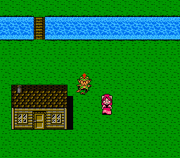 Kōryu Densetsu Villgust Gaiden (NES) screenshot: Town with cat-like girls