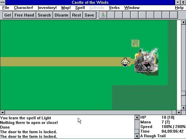 Castle of the Winds I: A Question of Vengeance (Windows 3.x) screenshot: After all the neat buildings this one stands out, wonder why