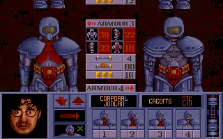 Laser Squad (DOS) screenshot: Armour