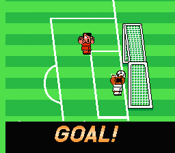 Kunio-kun no Nekketsu Soccer League (NES) screenshot: Nice one!