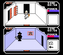 Spy vs Spy (NES) screenshot: Oops... Guess I shouldn't have opened this door...