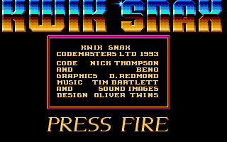 Kwik Snax (DOS) screenshot: Credits screen (VGA)