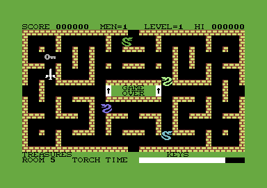 Krystals of Zong (Commodore 64) screenshot: Game over