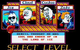 Kwik Snax (DOS) screenshot: Select level (VGA)