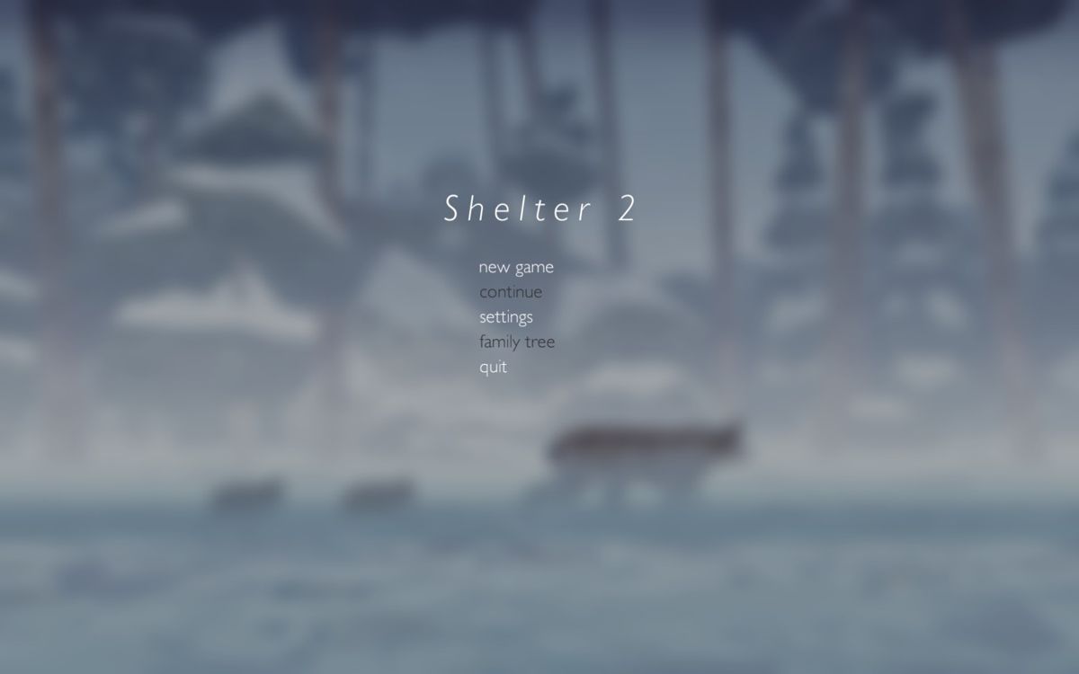 Shelter 2 (Windows) screenshot: Main menu