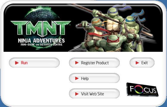 TMNT: Ninja Adventures Activity Centre (Windows) screenshot: The CD autoruns and loads this screen