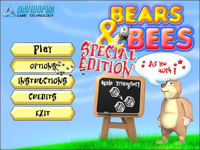 Bees & Bears (Windows) screenshot: The main menu