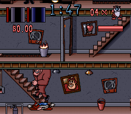 The Ren & Stimpy Show: Fire Dogs (SNES) screenshot: Too Late