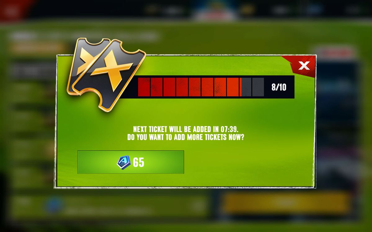 Asphalt: Xtreme (Windows Apps) screenshot: The tickets system for the limited events