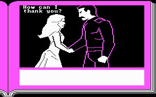 Lane Mastodon vs. the Blubbermen (PC Booter) screenshot: I wouldn't trust him if I was you... (CGA with RGB monitor)
