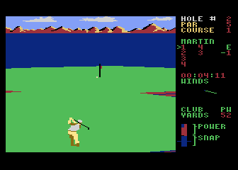 Leader Board (Atari 8-bit) screenshot: This should be a green in regulation