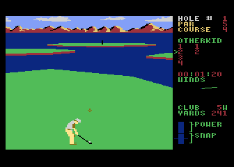 Leader Board (Atari 8-bit) screenshot: Plenty of bad spaces to find here