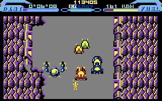 L.E.D. Storm (Commodore 64) screenshot: Ah, lots of opponents in my way!