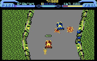 L.E.D. Storm (Commodore 64) screenshot: Someone caught me and is preventing me from jumping