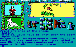 Legend of the Sword (DOS) screenshot: You meet a dog