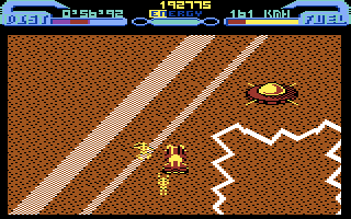 L.E.D. Storm (Commodore 64) screenshot: That UFO leaves some bonuses for you to collect