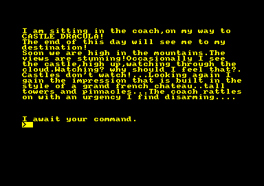 Dracula (Amstrad CPC) screenshot: Starting chapter 2