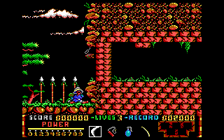 Livingstone II (DOS) screenshot: Impaled by the spikes, a la Indy's adventures